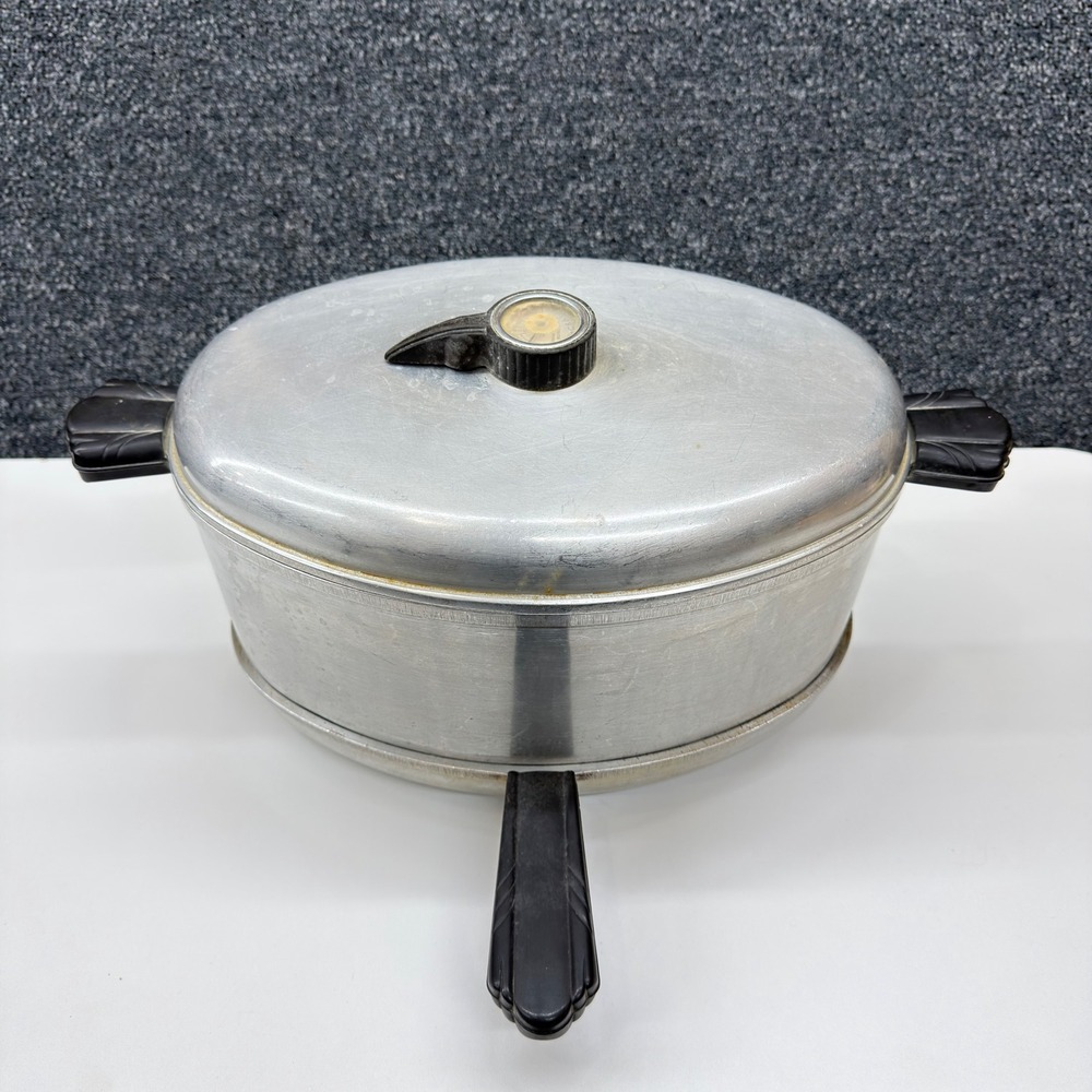 Vintage Health Craft Aluminum Oval Roaster Pan with Lid Temperature Gauge Vent